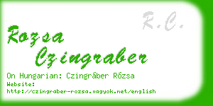 rozsa czingraber business card